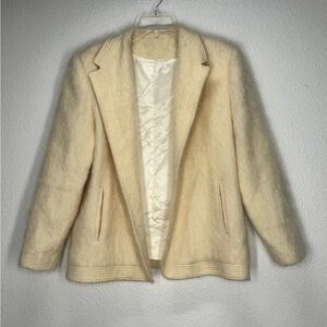 Vintage Gever Originals Beverly Hills Mohair Cream Jacket Blazer Size 10